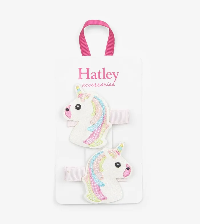 Accessories Girls Hatley Glitzy Unicorns Glitter Hair Clips