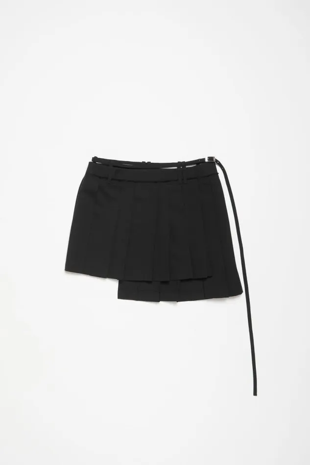 Acne Studios Asymmetric Pleated Skirt Black Women Skirts Acne Studios Asymmetric Pleated Skirt Black Women Skirts