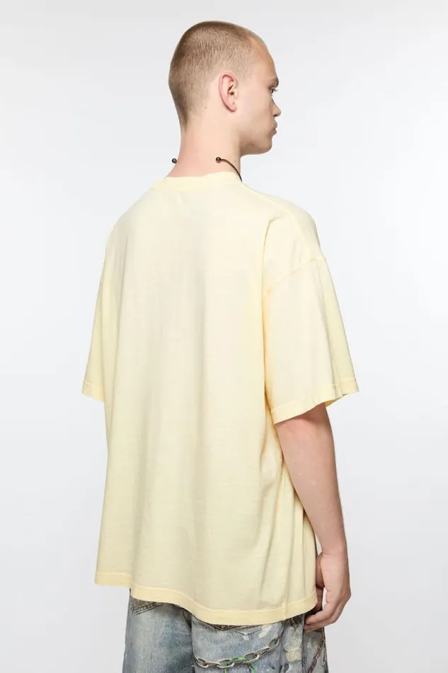 Acne Studios Blurred Logo Tshirt 8211 Relaxed Unisex Fit Pale Yellow Women Tshirts Acne Studios Blurred Logo Tshirt 8211 Relaxed Unisex Fit Pale Yellow Women Tshirts