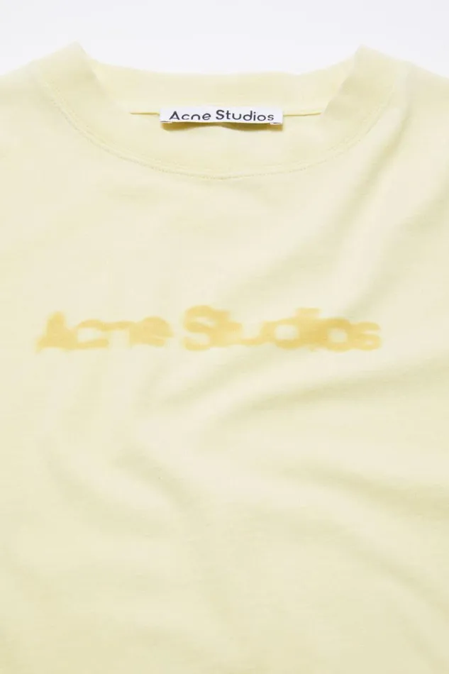 Acne Studios Blurred Logo Tshirt 8211 Relaxed Unisex Fit Pale Yellow Women Tshirts Acne Studios Blurred Logo Tshirt 8211 Relaxed Unisex Fit Pale Yellow Women Tshirts