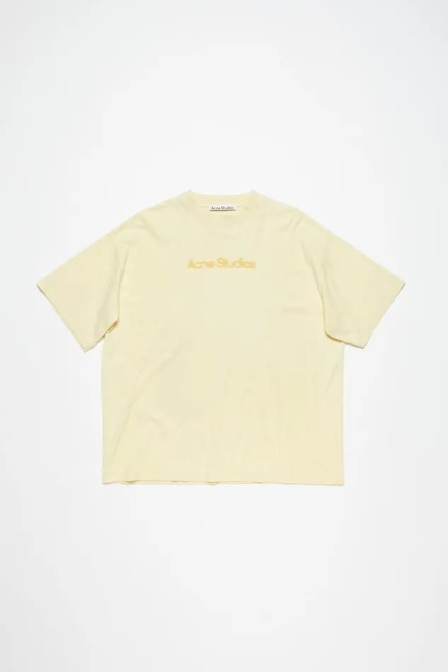 Acne Studios Blurred Logo Tshirt 8211 Relaxed Unisex Fit Pale Yellow Women Tshirts Acne Studios Blurred Logo Tshirt 8211 Relaxed Unisex Fit Pale Yellow Women Tshirts