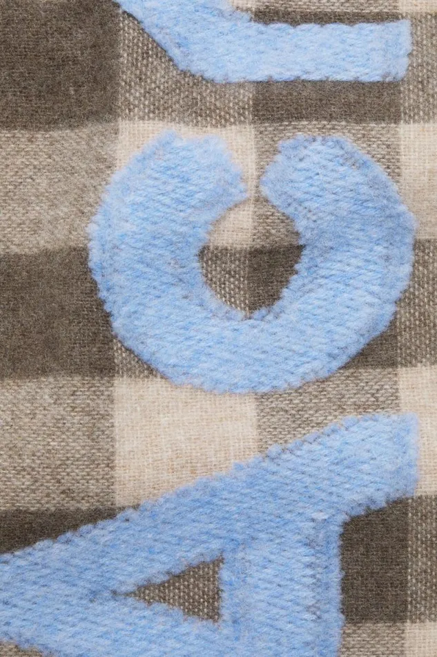 Acne Studios Check Logo Scarf 8211 Narrow Brownblue Men Scarves Acne Studios Check Logo Scarf 8211 Narrow Brownblue Men Scarves