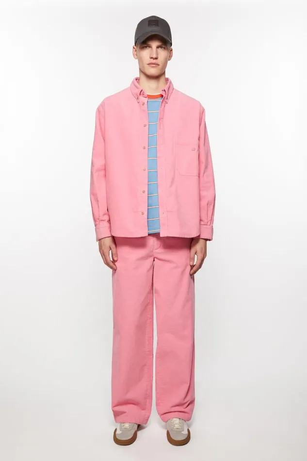 Acne Studios Corduroy Overshirt Tango Pink Men Outerwear
