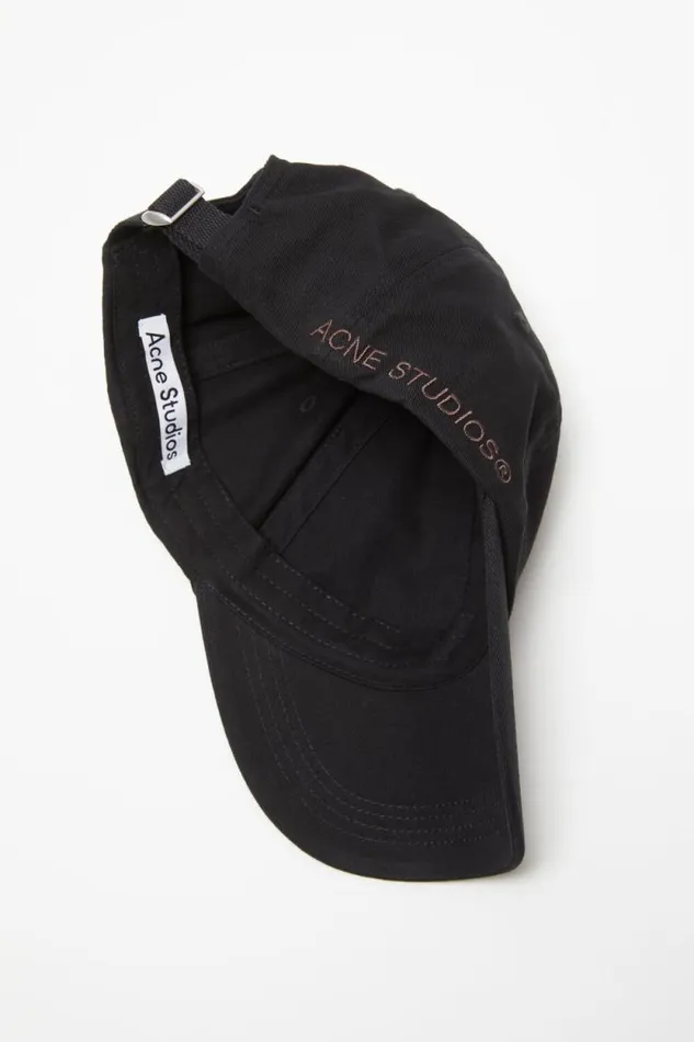 Acne Studios Cotton Twill Cap Black Women Hats Acne Studios Cotton Twill Cap Black Women Hats