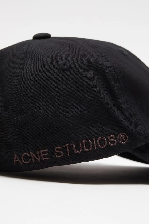 Acne Studios Cotton Twill Cap Black Women Hats Acne Studios Cotton Twill Cap Black Women Hats