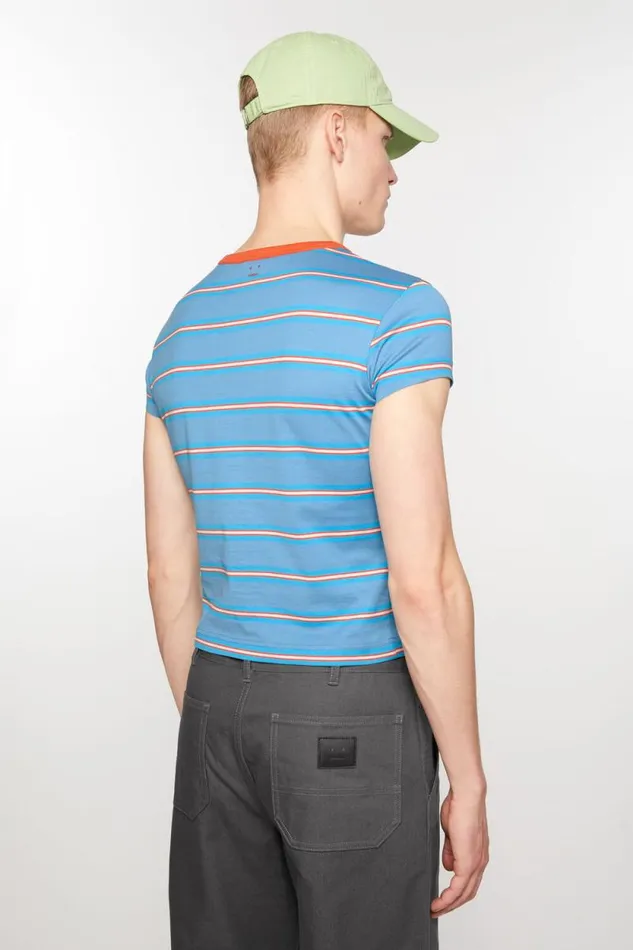 Acne Studios Crew Neck Tshirt 8211 Fitted Fit Sea Blue Women Tshirts Acne Studios Crew Neck Tshirt 8211 Fitted Fit Sea Blue Women Tshirts