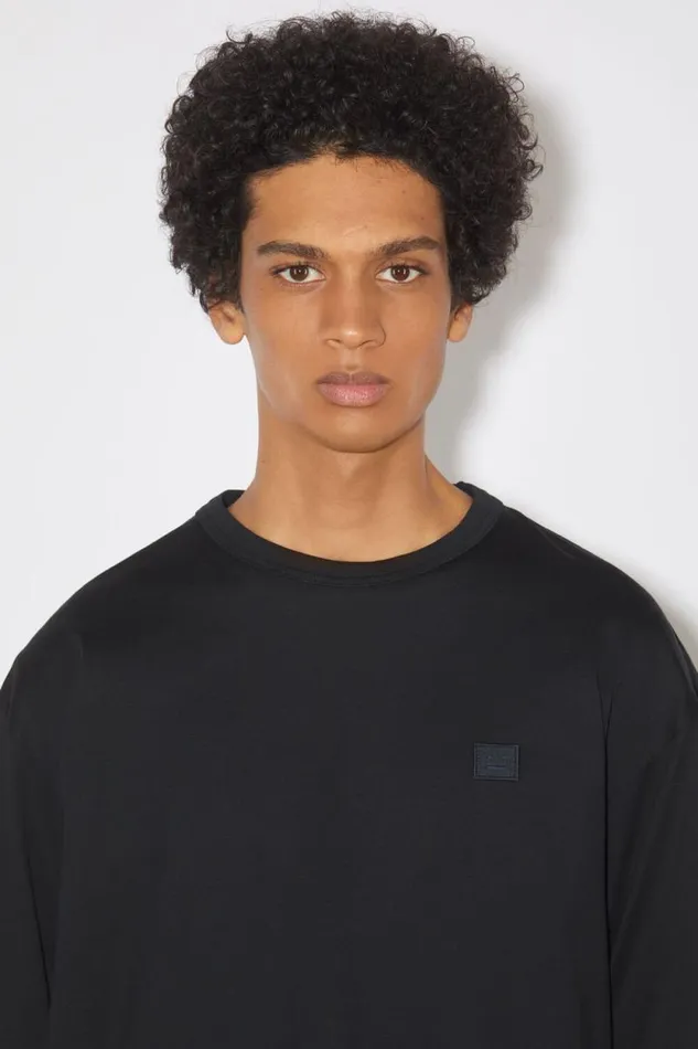 Acne Studios Crew Neck Tshirt Relaxed Fit Black Women Tshirts Acne Studios Crew Neck Tshirt Relaxed Fit Black Women Tshirts