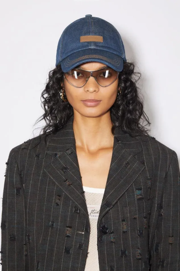 Acne Studios Denim Baseball Cap Indigo Blue Women Hats Acne Studios Denim Baseball Cap Indigo Blue Women Hats