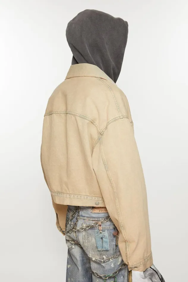 Acne Studios Denim Jacket 8211 Oversized Cropped Fit Light Sand Men Outerwear Acne Studios Denim Jacket 8211 Oversized Cropped Fit Light Sand Men Outerwear