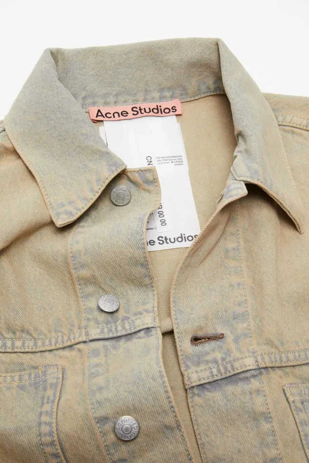 Acne Studios Denim Jacket 8211 Oversized Cropped Fit Light Sand Men Outerwear Acne Studios Denim Jacket 8211 Oversized Cropped Fit Light Sand Men Outerwear