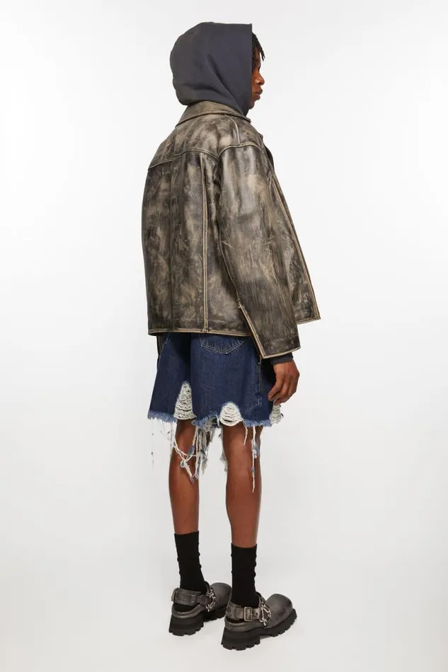 Acne Studios Distressed Denim Shorts 8211 Super Baggy Fit Mid Blue Men Shorts Acne Studios Distressed Denim Shorts 8211 Super Baggy Fit Mid Blue Men Shorts