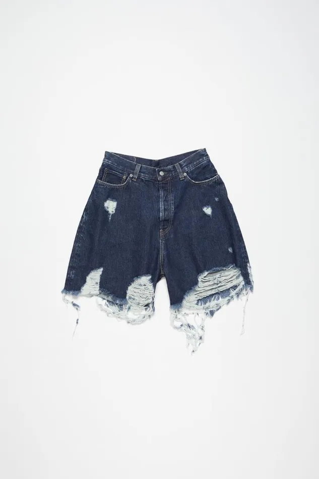 Acne Studios Distressed Denim Shorts 8211 Super Baggy Fit Mid Blue Men Shorts Acne Studios Distressed Denim Shorts 8211 Super Baggy Fit Mid Blue Men Shorts