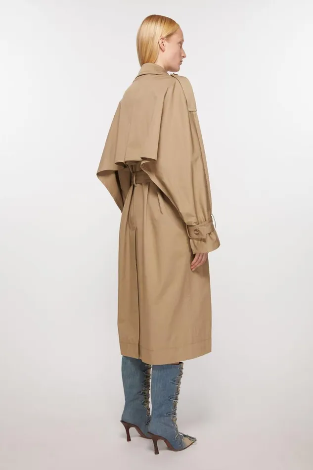 Acne Studios Doublebreasted Trench Coat Cold Beige Women Outerwear Acne Studios Doublebreasted Trench Coat Cold Beige Women Outerwear