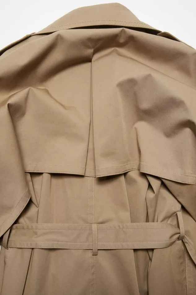 Acne Studios Doublebreasted Trench Coat Cold Beige Women Outerwear Acne Studios Doublebreasted Trench Coat Cold Beige Women Outerwear
