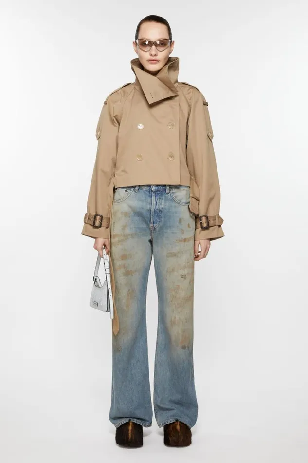 Acne Studios Doublebreasted Trench Jacket Cold Beige Women Outerwear