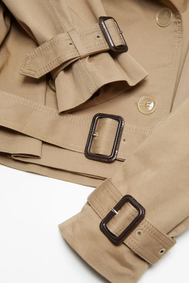 Acne Studios Doublebreasted Trench Jacket Cold Beige Women Outerwear Acne Studios Doublebreasted Trench Jacket Cold Beige Women Outerwear