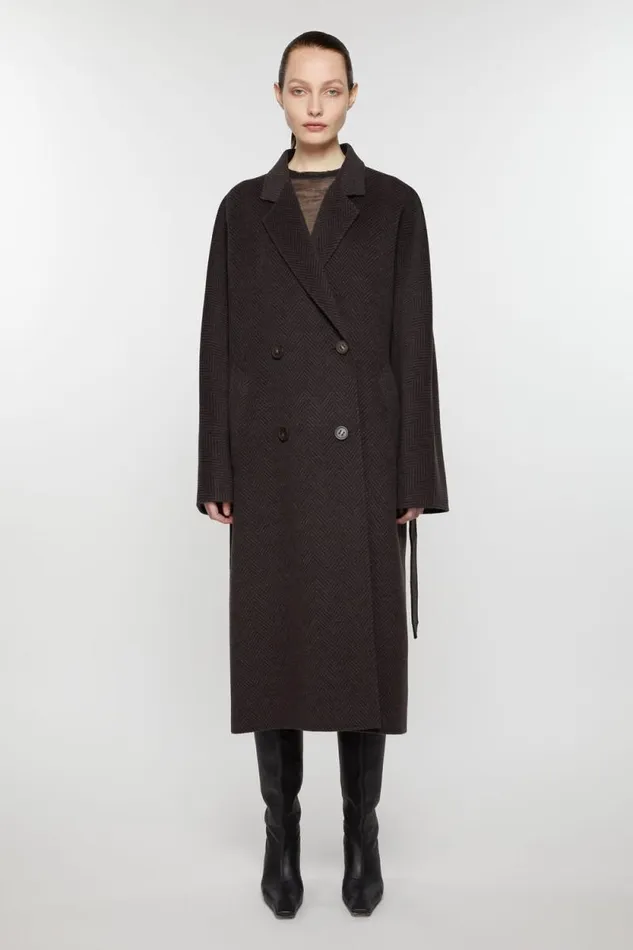 Acne Studios Doublebreasted Wool Coat Anthracite Grey Women Outerwear