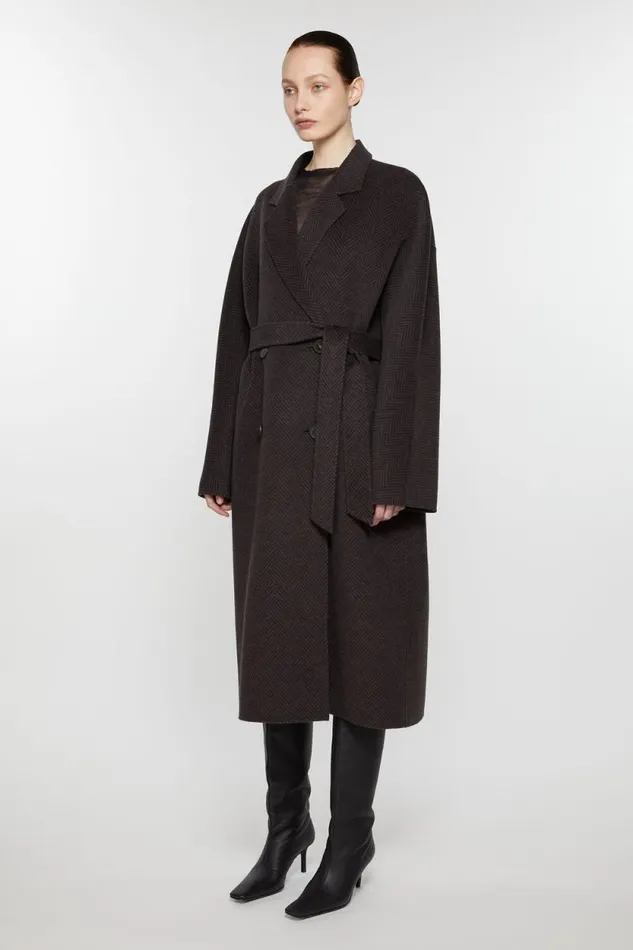 Acne Studios Doublebreasted Wool Coat Anthracite Grey Women Outerwear Acne Studios Doublebreasted Wool Coat Anthracite Grey Women Outerwear