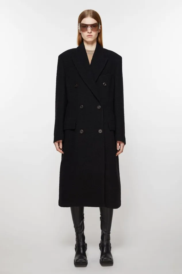 Acne Studios Doublebreasted Wool Coat Black Women Outerwear