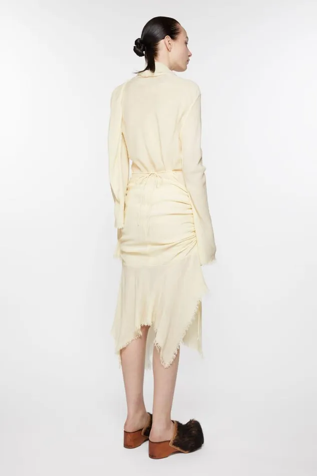 Acne Studios Draped Asymmetric Skirt Warm White Women Skirts Acne Studios Draped Asymmetric Skirt Warm White Women Skirts
