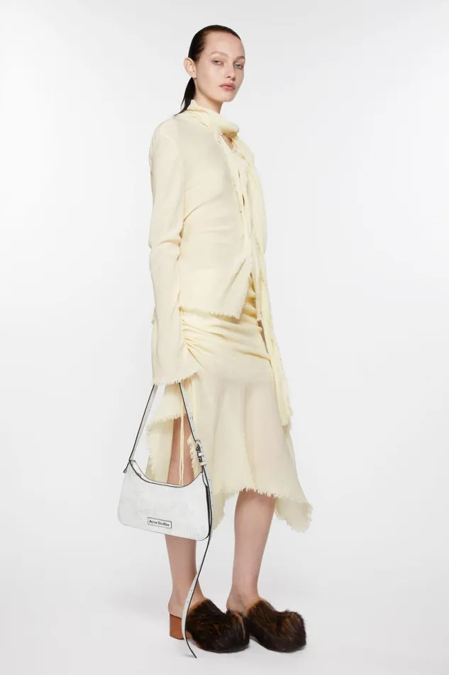 Acne Studios Draped Asymmetric Skirt Warm White Women Skirts Acne Studios Draped Asymmetric Skirt Warm White Women Skirts