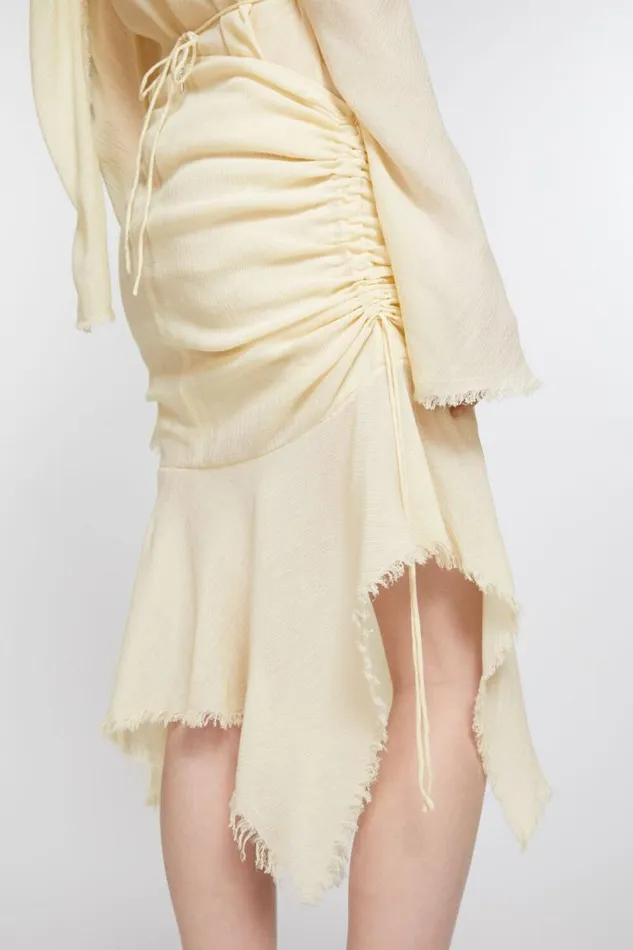 Acne Studios Draped Asymmetric Skirt Warm White Women Skirts Acne Studios Draped Asymmetric Skirt Warm White Women Skirts