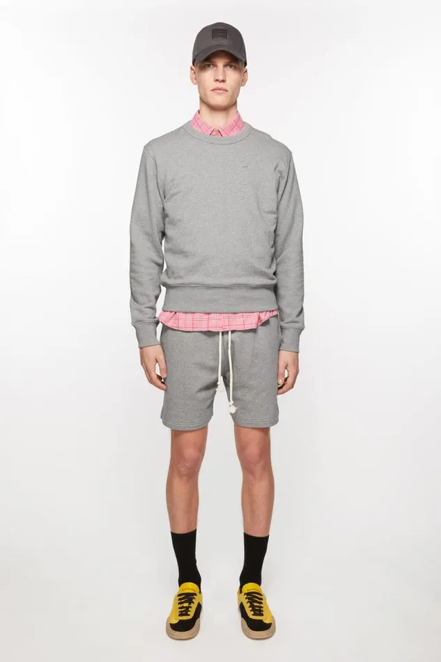 Acne Studios Fleece Shorts Light Grey Melange Men Shorts