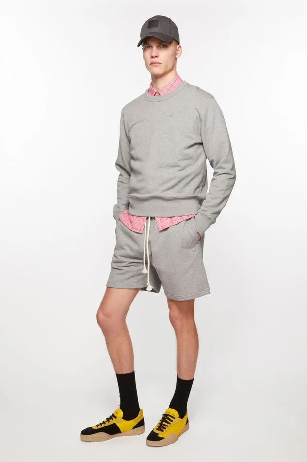 Acne Studios Fleece Shorts Light Grey Melange Men Shorts Acne Studios Fleece Shorts Light Grey Melange Men Shorts
