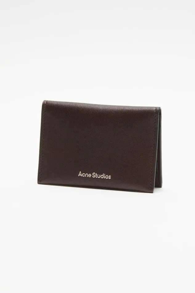Acne Studios Folded Leather Wallet Dark Brown Women Small Leather Goods Acne Studios Folded Leather Wallet Dark Brown Women Small Leather Goods