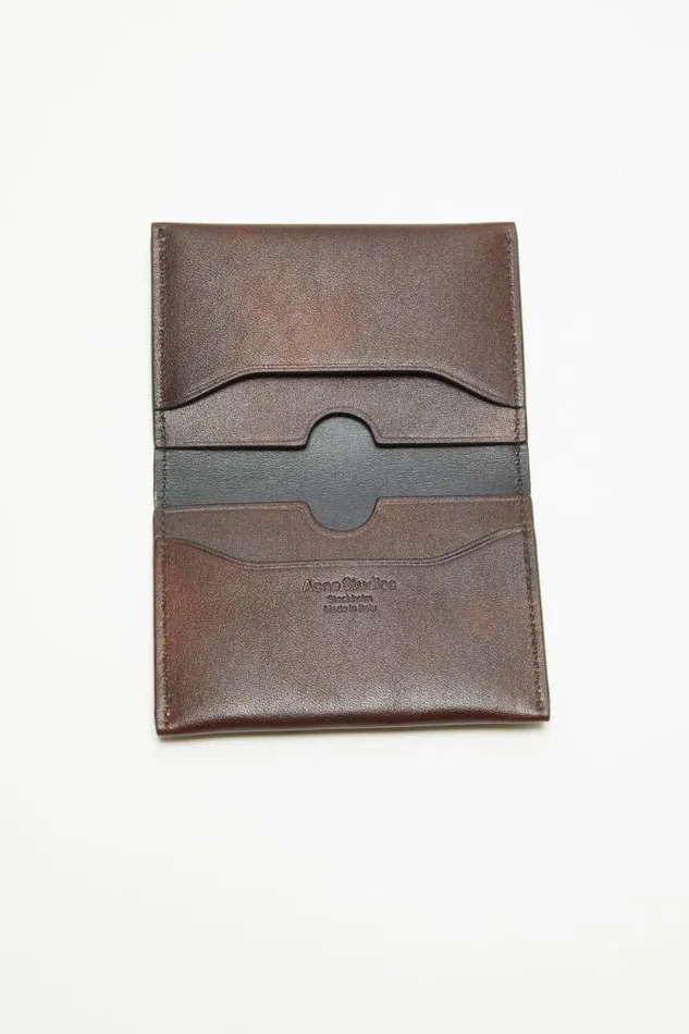 Acne Studios Folded Leather Wallet Dark Brown Women Small Leather Goods Acne Studios Folded Leather Wallet Dark Brown Women Small Leather Goods