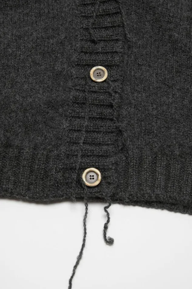 Acne Studios Knit Cardigan Anthracite Grey Women Knitwear Acne Studios Knit Cardigan Anthracite Grey Women Knitwear