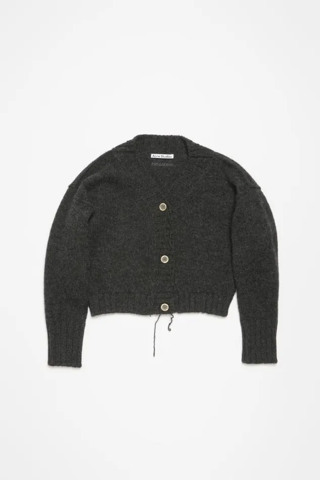 Acne Studios Knit Cardigan Anthracite Grey Women Knitwear Acne Studios Knit Cardigan Anthracite Grey Women Knitwear