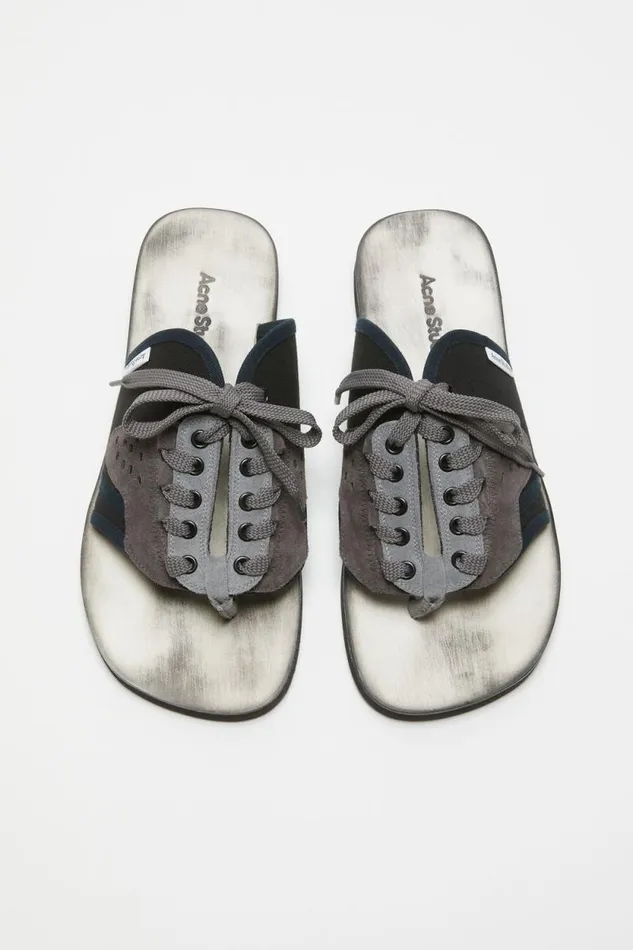 Acne Studios Laceup Leather Sandals Black Men Shoes Acne Studios Laceup Leather Sandals Black Men Shoes