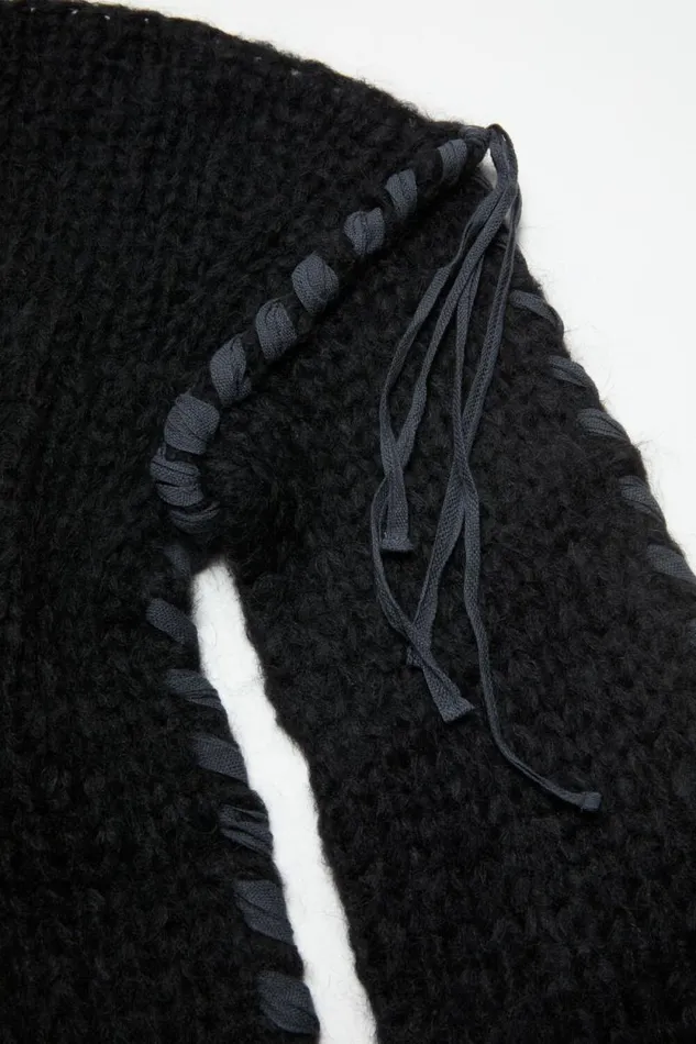 Acne Studios Lacing Knit Jumper Black Women Knitwear Acne Studios Lacing Knit Jumper Black Women Knitwear