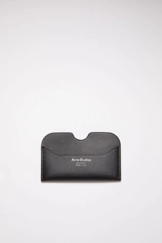 Acne Studios Leather Card Case Black Women Small Leather Goods