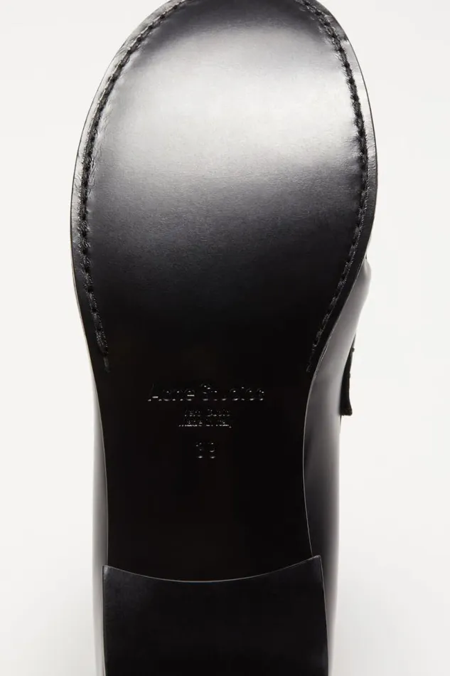 Acne Studios Leather Loafers Black Women Shoes Acne Studios Leather Loafers Black Women Shoes