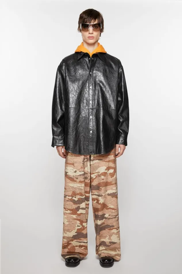 Acne Studios Leather Shirt Jacket Black Men Outerwear