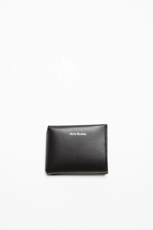 Acne Studios Leather Trifold Wallet Black Women Small Leather Goods