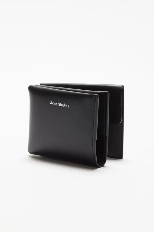 Acne Studios Leather Trifold Wallet Black Women Small Leather Goods Acne Studios Leather Trifold Wallet Black Women Small Leather Goods