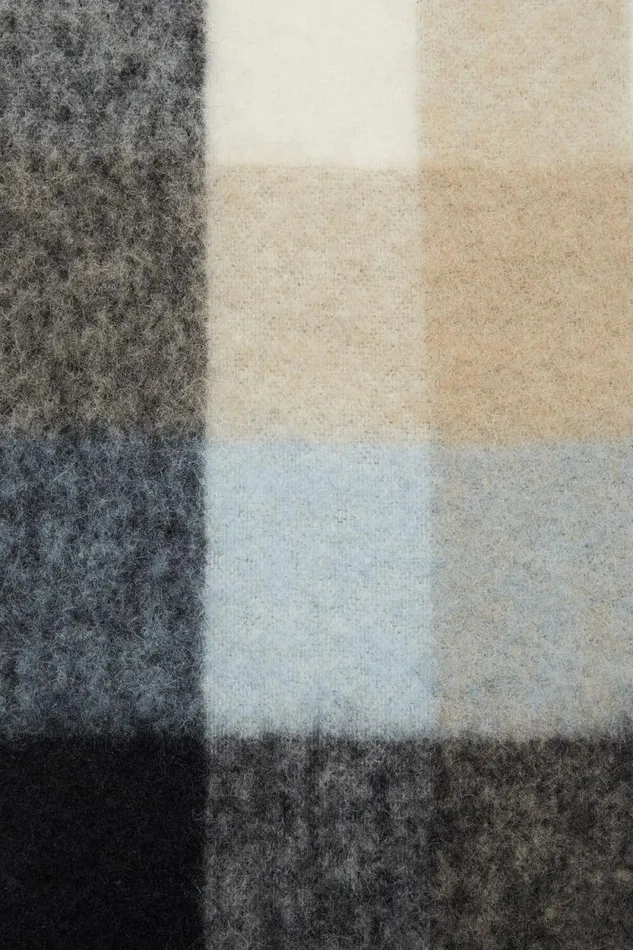 Acne Studios Mohair Checked Scarf Bluebeigeblack Women Scarves Acne Studios Mohair Checked Scarf Bluebeigeblack Women Scarves