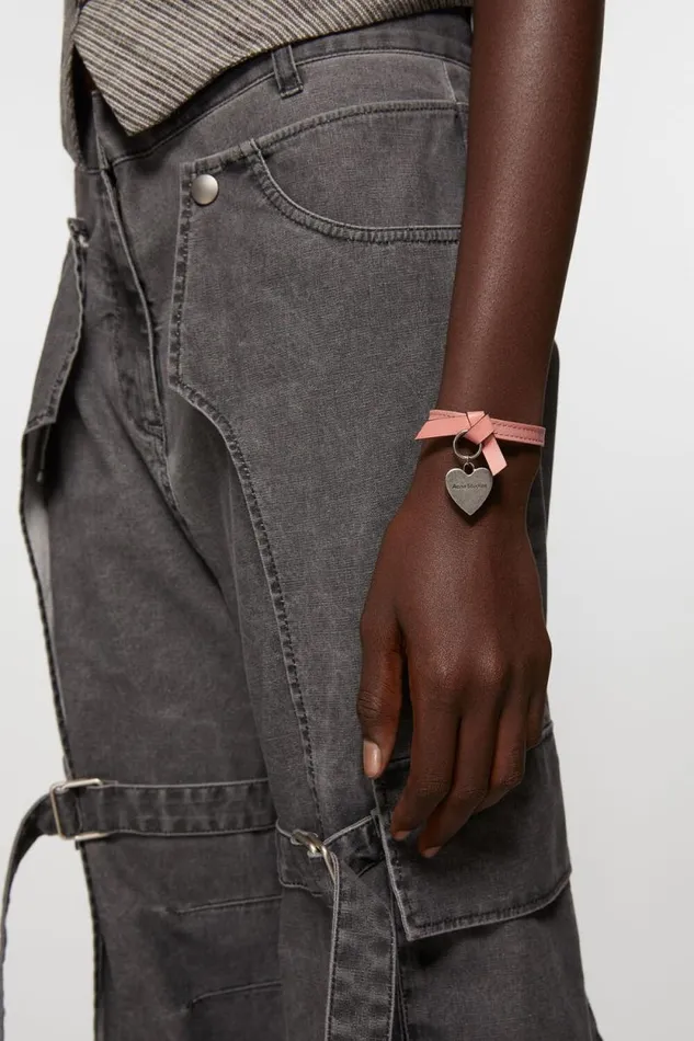 Acne Studios Musubi Charm Bracelet Salmon Pink Men Jewellery Acne Studios Musubi Charm Bracelet Salmon Pink Men Jewellery