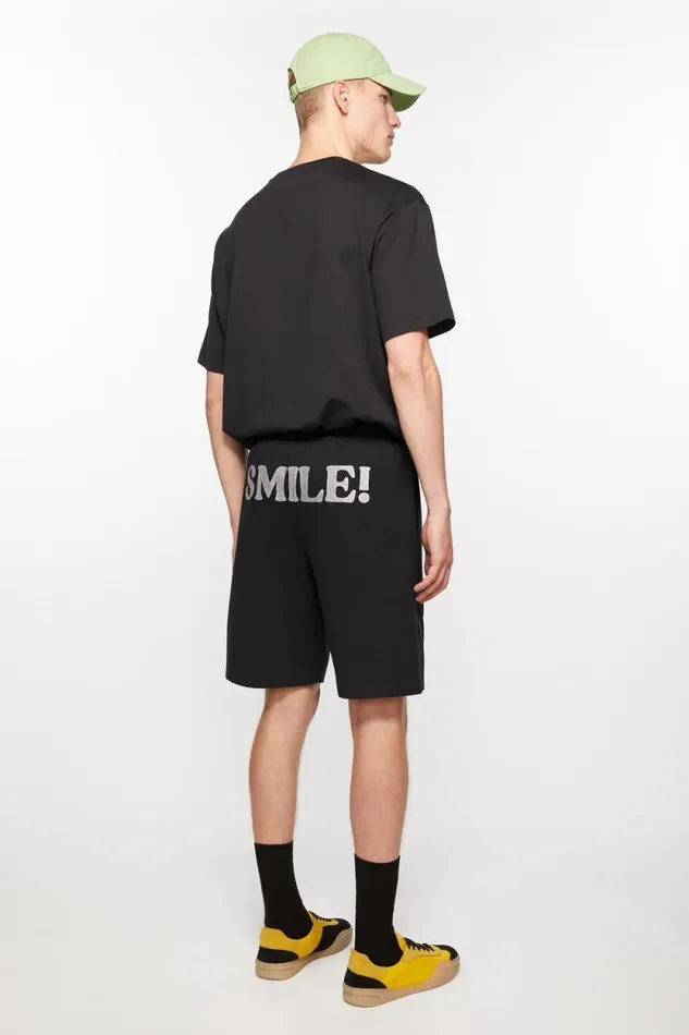 Acne Studios Printed Sweat Shorts Black Women Shorts Acne Studios Printed Sweat Shorts Black Women Shorts