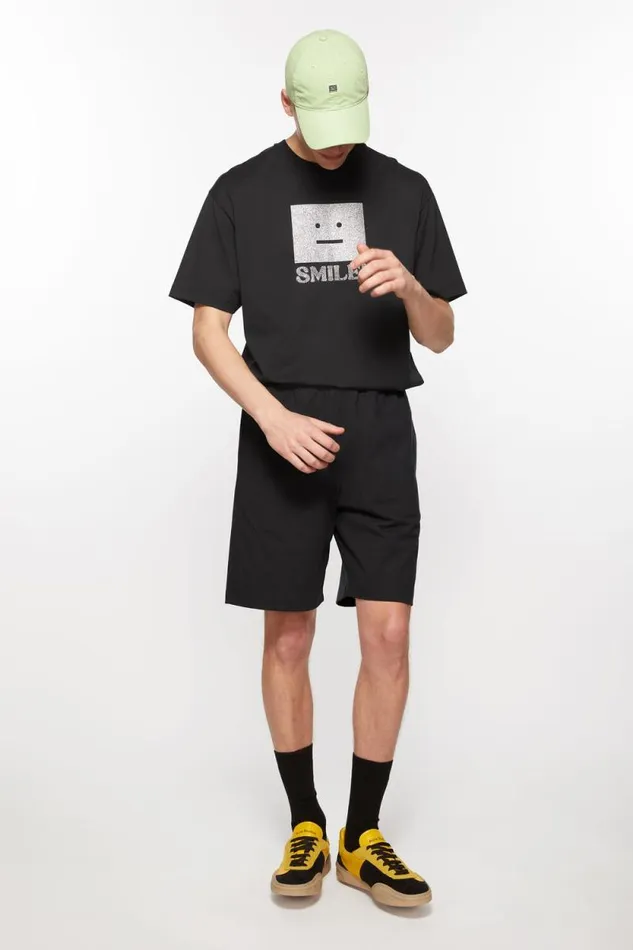 Acne Studios Printed Sweat Shorts Black Women Shorts Acne Studios Printed Sweat Shorts Black Women Shorts