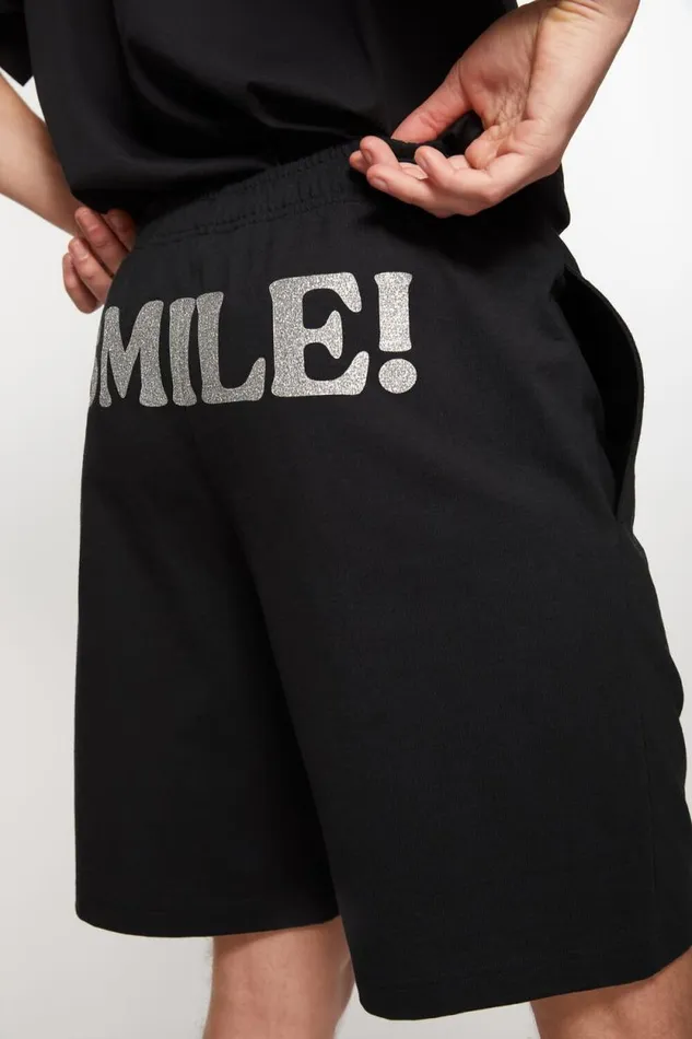 Acne Studios Printed Sweat Shorts Black Women Shorts Acne Studios Printed Sweat Shorts Black Women Shorts