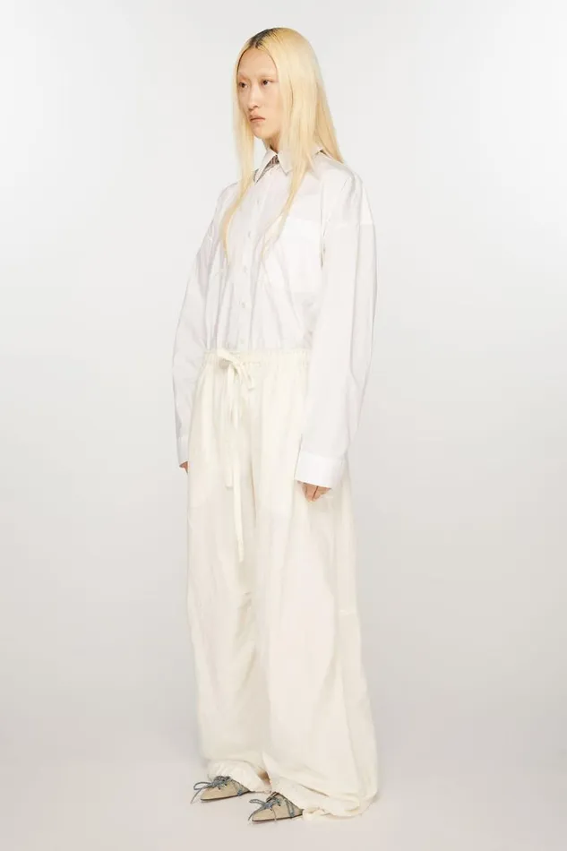 Acne Studios Relaxed Drawstring Trousers Warm White Women Trousers Acne Studios Relaxed Drawstring Trousers Warm White Women Trousers