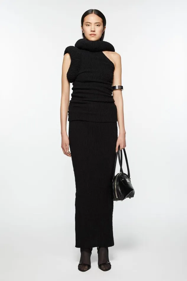 Acne Studios Rib Skirt Black Women Skirts