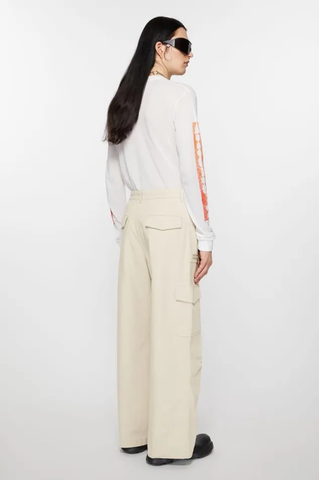 Acne Studios Twill Trousers Ivory White Men Trousers Acne Studios Twill Trousers Ivory White Men Trousers