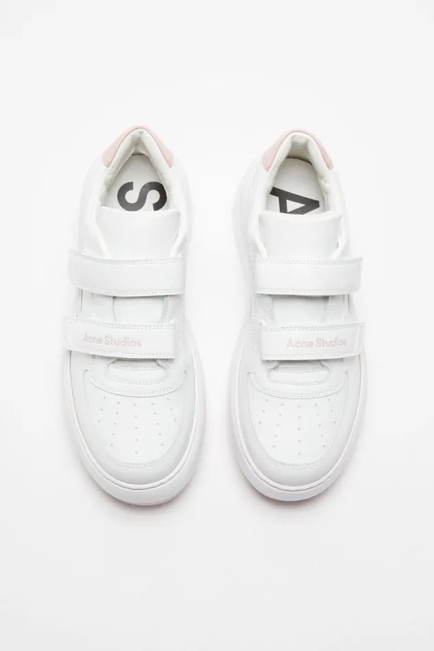 Acne Studios Velcro Strap Platform Sneakers Optic Whitepink Men Face Collection Acne Studios Velcro Strap Platform Sneakers Optic Whitepink Men Face Collection