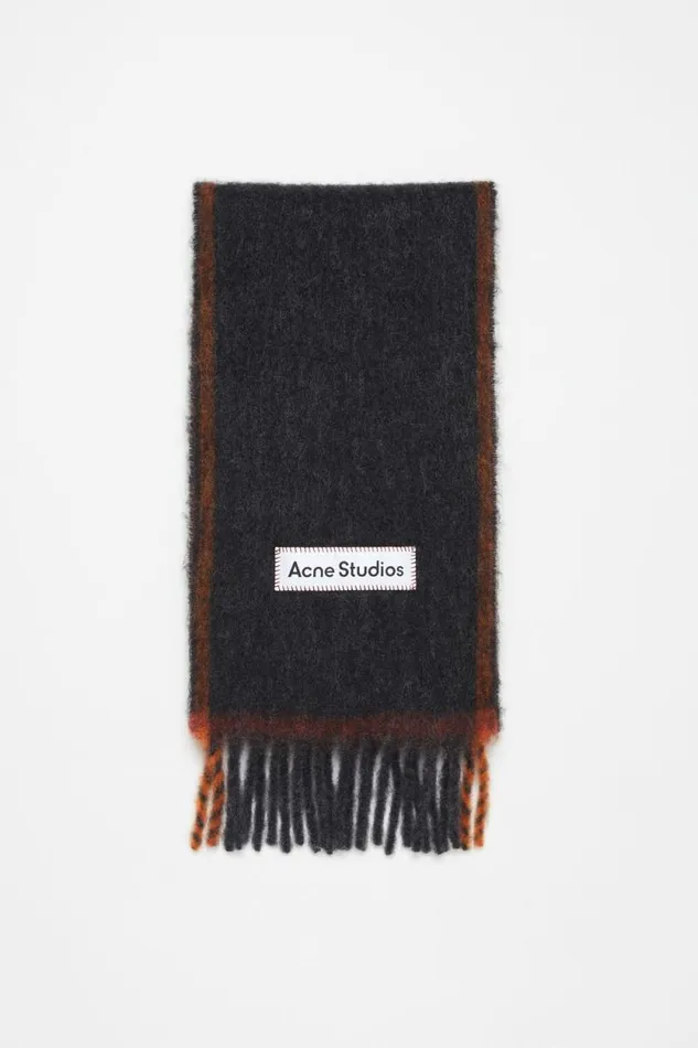 Acne Studios Wool Mohair Scarf 8211 Narrow Black Women Scarves