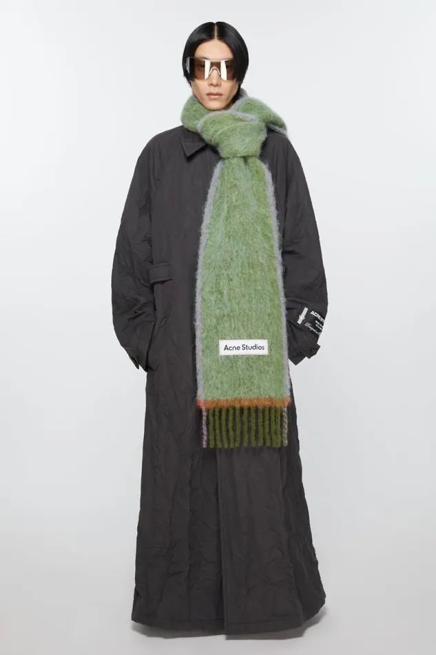 Acne Studios Wool Mohair Scarf 8211 Narrow Grass Green Women Scarves Acne Studios Wool Mohair Scarf 8211 Narrow Grass Green Women Scarves